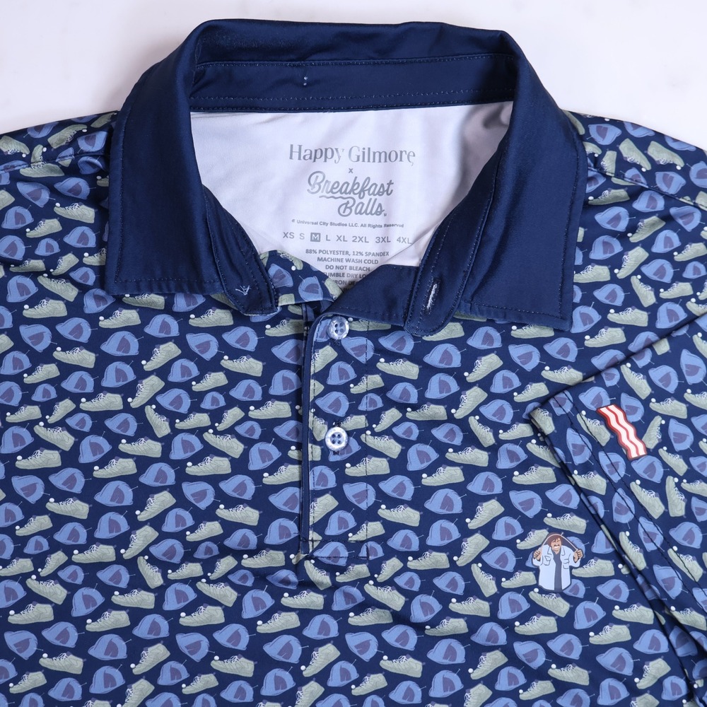 RSVLTS Happy Gilmore x Breakfast Balls Mens Large Golf Polo Shirt Movie Merch L